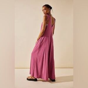 Free People Beach Alice Shoulder Tie Wide Leg One Piece‎ Jumpsuit Size Small NWT